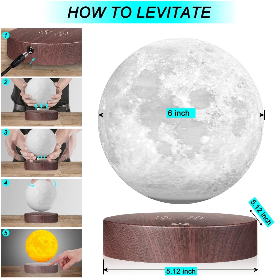 Levitating Moon Lamp